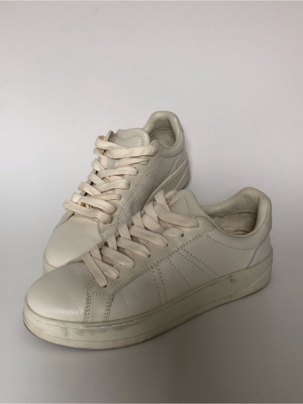 Zara Cream Leather Sneakers